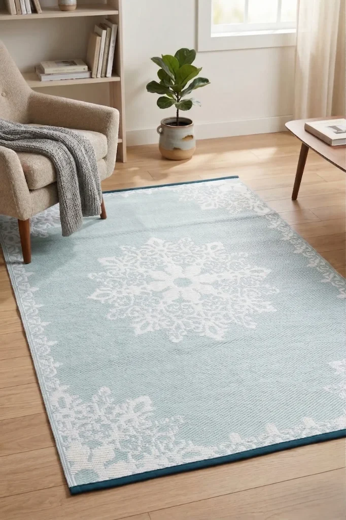 Almost Aqua Floral Mat