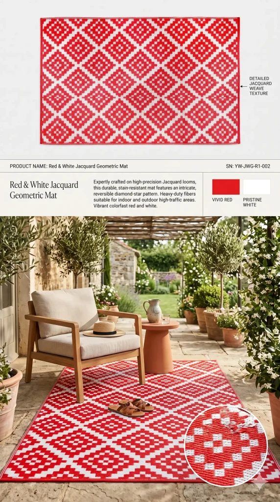 Lively Geometric Red white mat