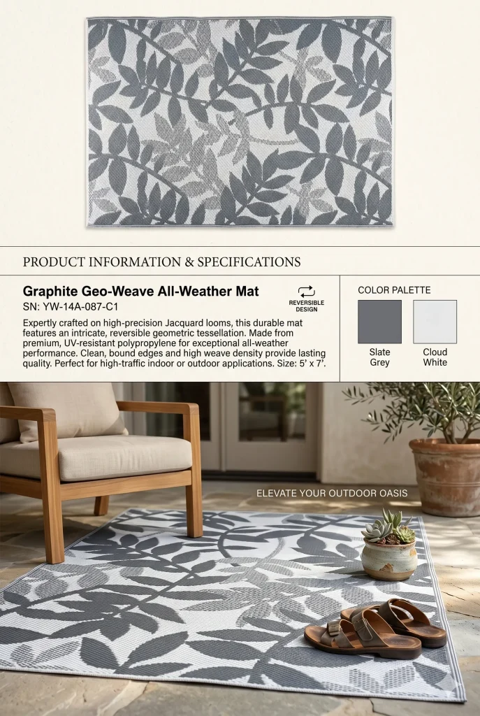 Graphite Leaf Mat